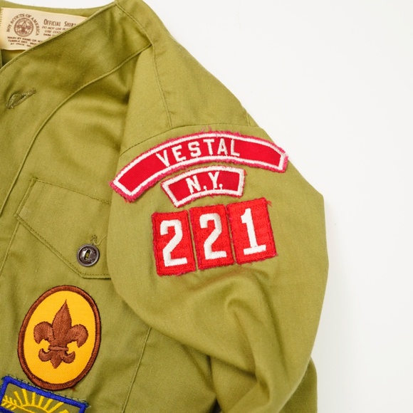 Vintage 70's Boy Scouts of America long sleeve Shirt size 12 Vestal NY - Picture 6 of 10